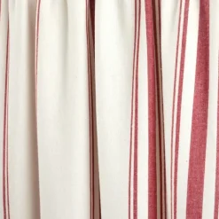 Curtains & Drapes-Kirkland's Home White Stripe Cafe Curtain Panel Set, 36 In. Red