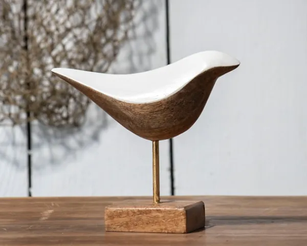 Statues & Figurines-Kirkland's Home White Swoop Mango Wood Bird Sculpture White/Brown