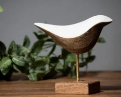 Statues & Figurines-Kirkland's Home White Swoop Mango Wood Bird Sculpture White/Brown