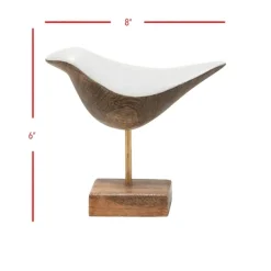Statues & Figurines-Kirkland's Home White Swoop Mango Wood Bird Sculpture White/Brown