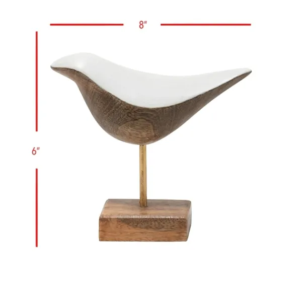 Statues & Figurines-Kirkland's Home White Swoop Mango Wood Bird Sculpture White/Brown
