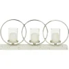 Candle Holders-Kirkland's Home White Terrazzo Candle Holder Runner White/Silver