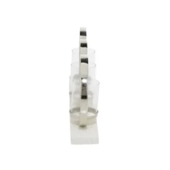 Candle Holders-Kirkland's Home White Terrazzo Candle Holder Runner White/Silver