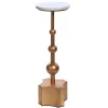 Accent & End Tables-Kirkland's Home White Terrazzo Top And Base Accent Table Gold