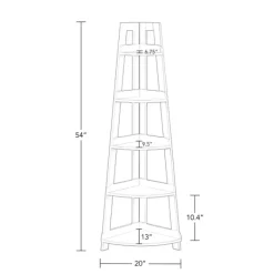 Bookshelves-Kirkland's Home White 5-Tier Corner Ladder Bookshelf