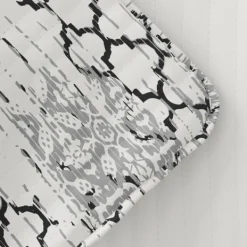 Quilts-Kirkland's Home White Trellis Reversible 3-Pc. Queen Quilt Set White/Gray