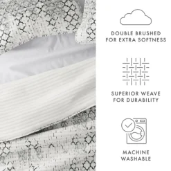 Quilts-Kirkland's Home White Trellis Reversible 3-Pc. Queen Quilt Set White/Gray