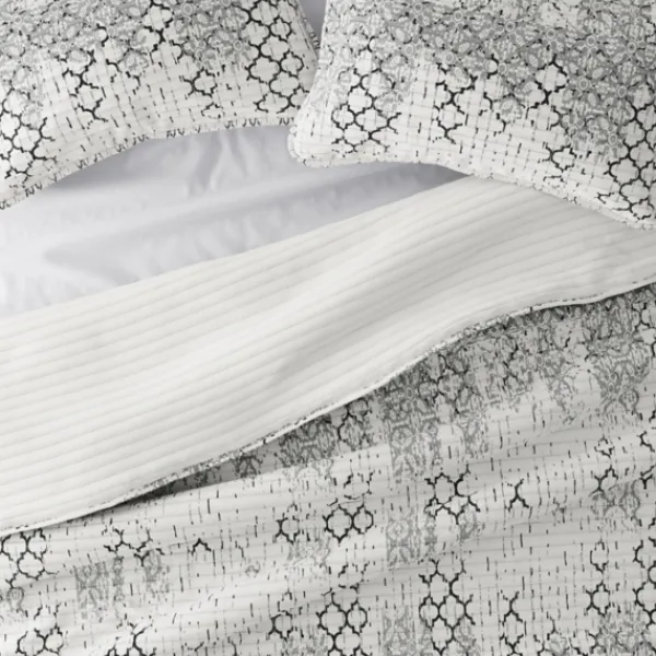 Quilts-Kirkland's Home White Trellis Reversible 2-Pc. Twin Quilt Set White/Gray