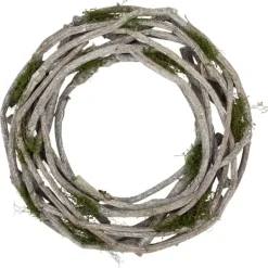 Wreaths-Kirkland's Home White Twig And Moss Wreath White/Green
