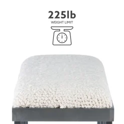 Benches & Ottomans-Kirkland's Home White Upholstered Seat And Blue Wood Bench Blue/White
