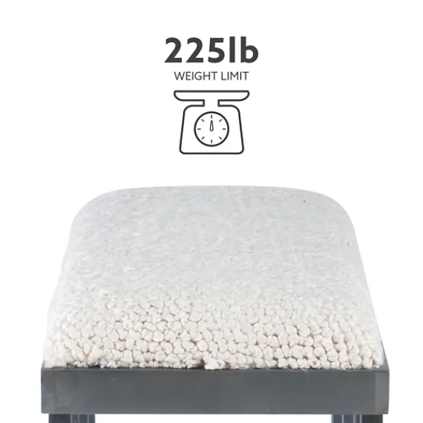 Benches & Ottomans-Kirkland's Home White Upholstered Seat And Blue Wood Bench Blue/White