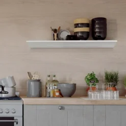 Shelves-Kirkland's Home White Wedge Wood Large Floating Shelf