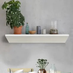 Shelves-Kirkland's Home White Wedge Wood Small Floating Shelf