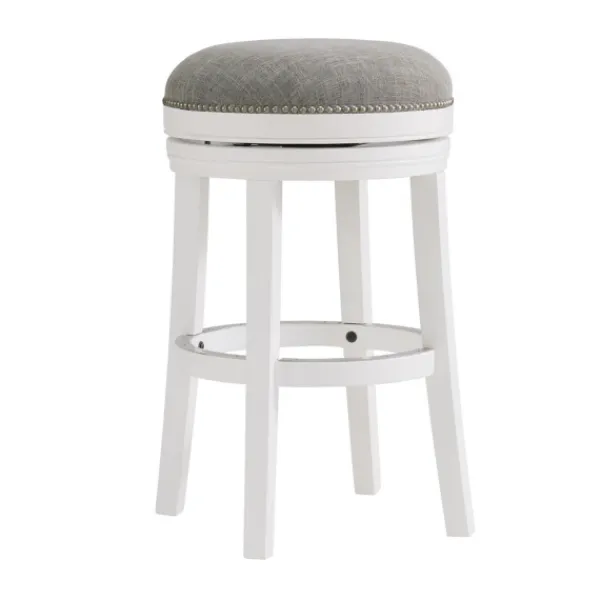 Bar Stools & Counter Height Stools-Kirkland's Home White Wood Backless Swivel 2-Pc. Bar Stool Set Gray