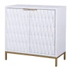 Cabinets & Sideboards-Kirkland's Home White Wood Basket Weave Cabinet