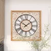 Clocks-Kirkland's Home White Wood Farmhouse Square Wall Clock
