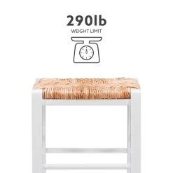 Bar Stools & Counter Height Stools-Kirkland's Home White Wood Grass Backless 2-Pc. Counter Stool Set Tan