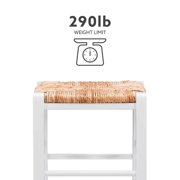 Bar Stools & Counter Height Stools-Kirkland's Home White Wood Grass Backless 2-Pc. Counter Stool Set Tan
