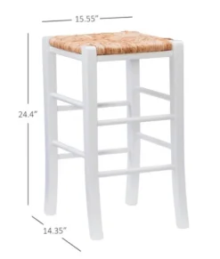 Bar Stools & Counter Height Stools-Kirkland's Home White Wood Grass Backless 2-Pc. Counter Stool Set Tan