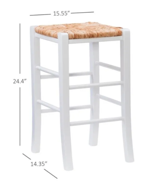 Bar Stools & Counter Height Stools-Kirkland's Home White Wood Grass Backless 2-Pc. Counter Stool Set Tan