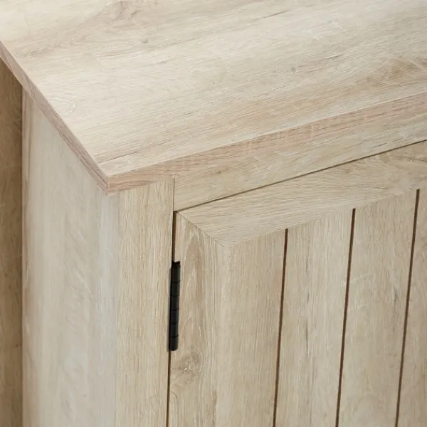 Tv Stands & Media Consoles-Kirkland's Home White Wood Grooved Door Tv Stand Ivory