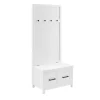 Entryway Furniture-Kirkland's Home White Wood Herringbone Hall Tree
