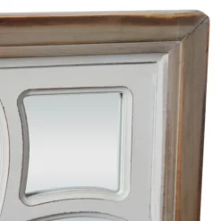 Decorative Mirrors-Kirkland's Home White Wood Lattice Overlay Mirror, 30X30 In.