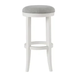 Bar Stools & Counter Height Stools-Kirkland's Home White Wood Linen Upholstered 2-Pc. Bar Stool Set Gray
