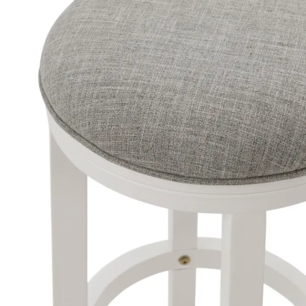 Bar Stools & Counter Height Stools-Kirkland's Home White Wood Linen Upholstered 2-Pc. Bar Stool Set Gray