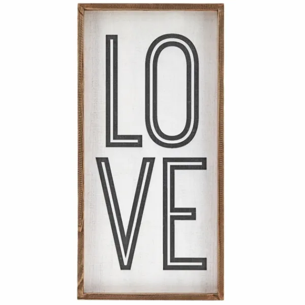 Wall Quotes & Signs-Kirkland's Home White Wood Love Framed Wall Plaque White/Black