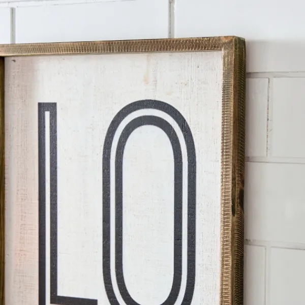 Wall Quotes & Signs-Kirkland's Home White Wood Love Framed Wall Plaque White/Black