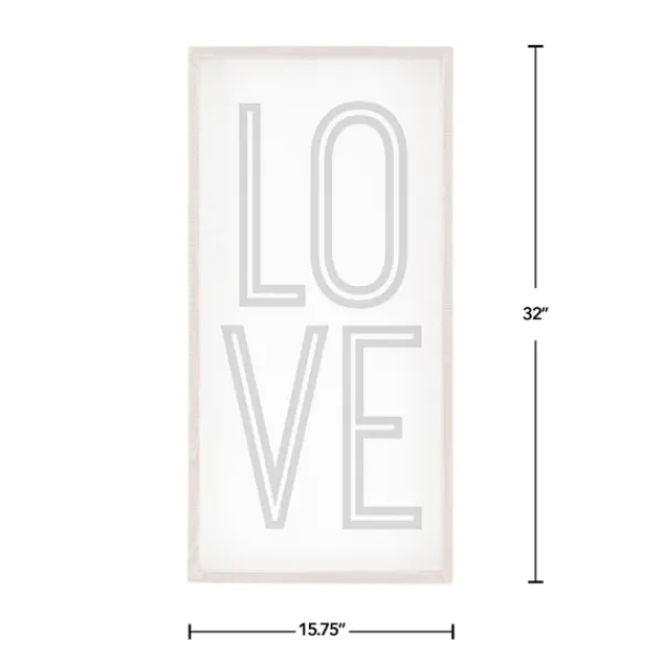 Wall Quotes & Signs-Kirkland's Home White Wood Love Framed Wall Plaque White/Black