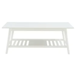 Coffee Tables-Kirkland's Home White Wood Midcentury Coffee Table