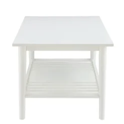 Coffee Tables-Kirkland's Home White Wood Midcentury Coffee Table
