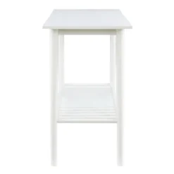 Console Tables-Kirkland's Home White Wood Midcentury Console Table