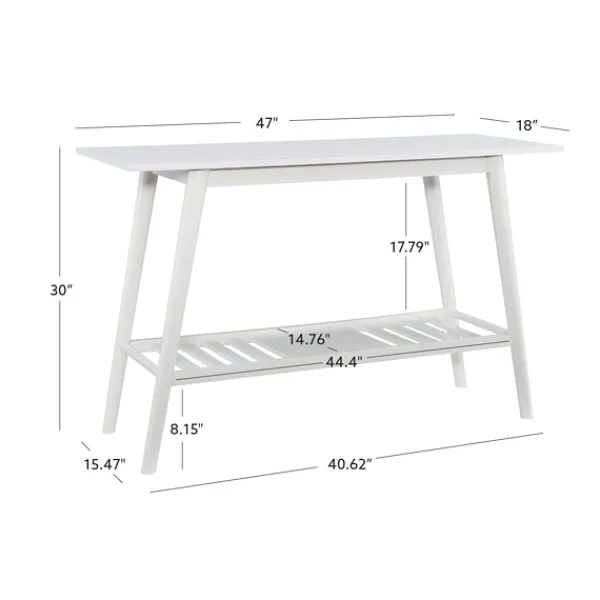 Console Tables-Kirkland's Home White Wood Midcentury Console Table