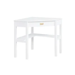 Office Furniture-Kirkland's Home White Wood Single Drawer Corner Desk
