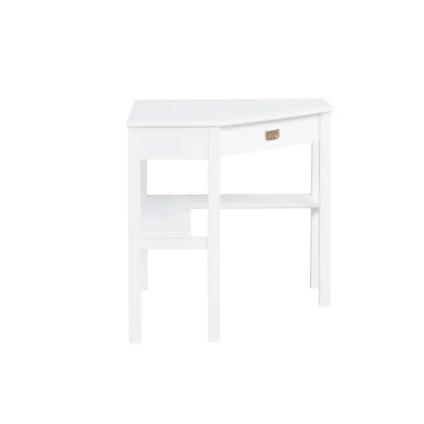 Office Furniture-Kirkland's Home White Wood Single Drawer Corner Desk