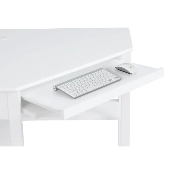 Office Furniture-Kirkland's Home White Wood Single Drawer Corner Desk