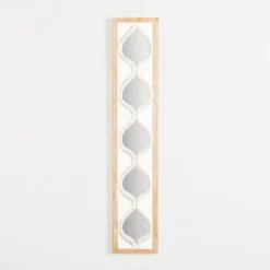 Decorative Mirrors-Kirkland's Home White Wood Stacked Teardrops Wall Mirror