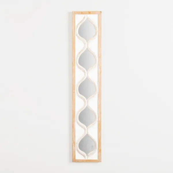 Decorative Mirrors-Kirkland's Home White Wood Stacked Teardrops Wall Mirror