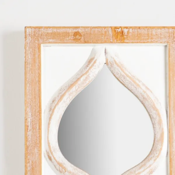 Decorative Mirrors-Kirkland's Home White Wood Stacked Teardrops Wall Mirror