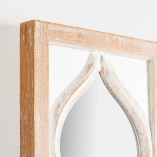 Decorative Mirrors-Kirkland's Home White Wood Stacked Teardrops Wall Mirror