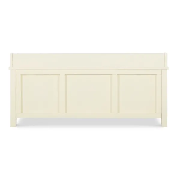 Benches & Ottomans-Kirkland's Home White Wood Upholstered Storage Bench White/Gray