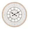 Clocks-Kirkland's Home White Wood Vintage Farmhouse Clock