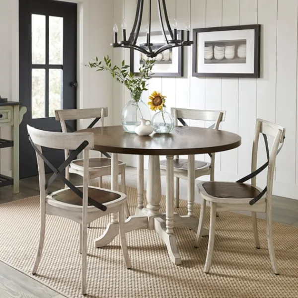 Dining Chairs-Kirkland's Home White X-Back Wooden Dining Chairs, Set Of 2 White/Brown