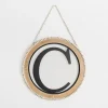 Monogram Wall Decor-Kirkland's Home Whitewash Bead Trim Monogram C Plaque Tan/Black/White