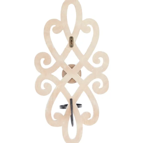Sconces-Kirkland's Home Whitewash Beaded Scroll Sconce