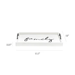 Decorative Trays-Kirkland's Home Whitewash Family Wooden Tray White/Black