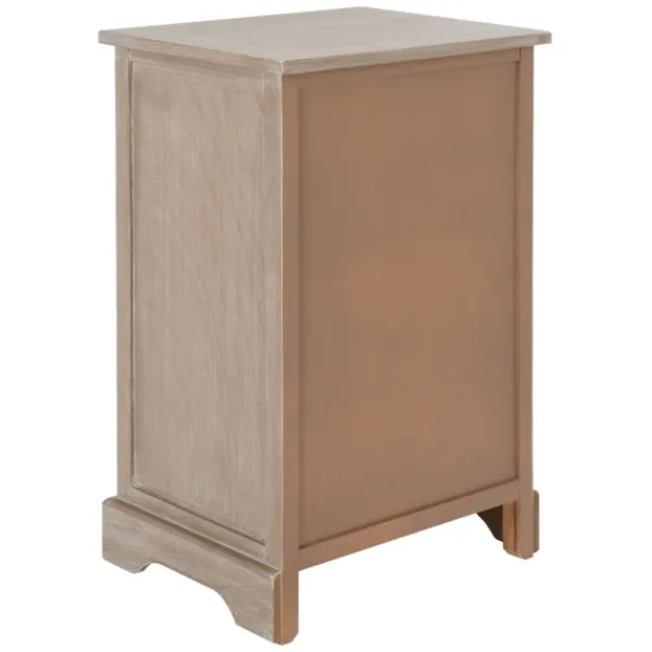 Accent & End Tables-Kirkland's Home Whitewashed Brown Wood Side Table With Baskets White/Brown